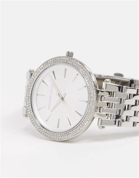 michael kors silver diamond watch